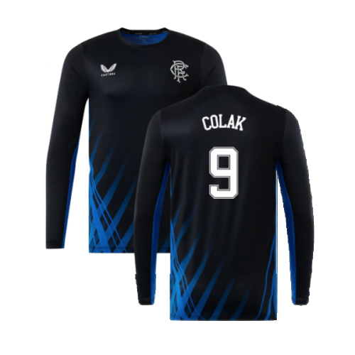 2022-2023 Rangers Training Long Sleeve Tee (Black) (COLAK 9)