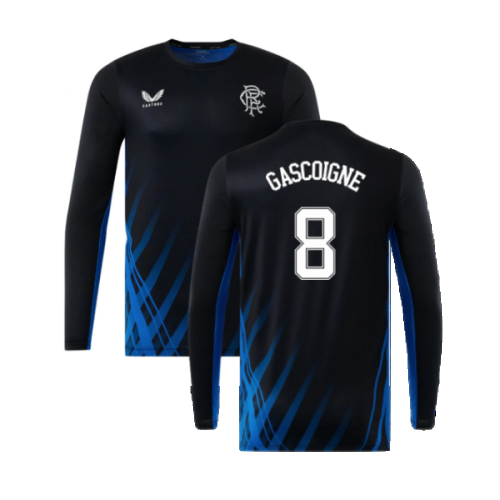 2022-2023 Rangers Training Long Sleeve Tee (Black) (GASCOIGNE 8)