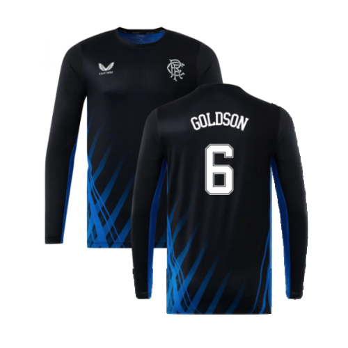 2022-2023 Rangers Training Long Sleeve Tee (Black) (GOLDSON 6)