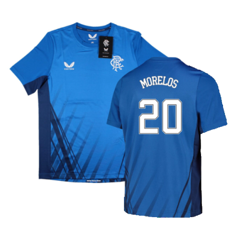 2022-2023 Rangers Training Short Sleeve T-Shirt (Blue) - Kids (MORELOS 20)