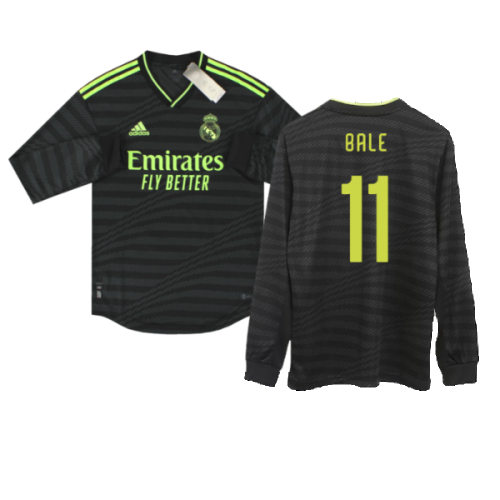 2022-2023 Real Madrid Authentic Long Sleeve Third Shirt (BALE 11)