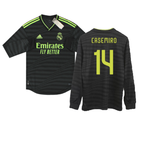 2022-2023 Real Madrid Authentic Long Sleeve Third Shirt (CASEMIRO 14)