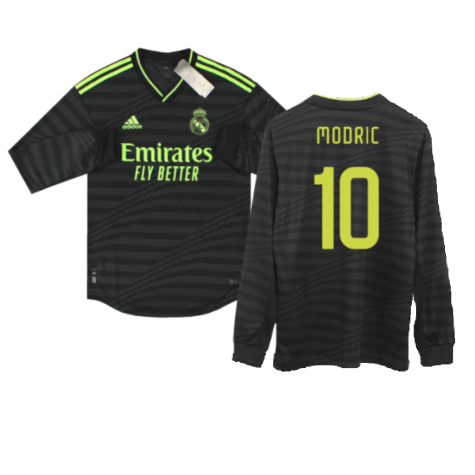 2022-2023 Real Madrid Authentic Long Sleeve Third Shirt (MODRIC 10)