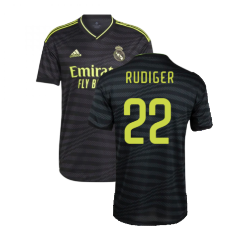 2022-2023 Real Madrid Authentic Third Shirt (RUDIGER 22)