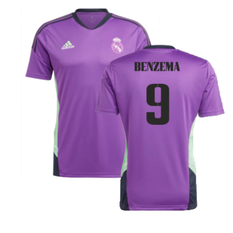 2022-2023 Real Madrid Condivo Training Jersey (Purple) (BENZEMA 9)