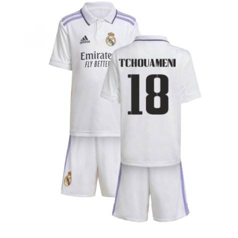 2022-2023 Real Madrid Home Mini Kit (TCHOUAMENI 18)