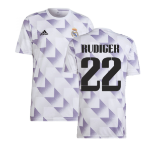 2022-2023 Real Madrid Pre-Match Shirt (White) (RUDIGER 22)