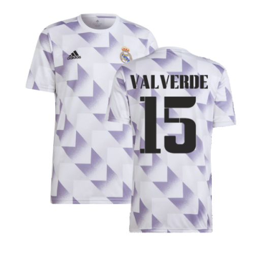 2022-2023 Real Madrid Pre-Match Shirt (White) (VALVERDE 15)