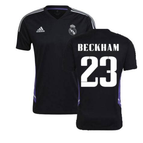 2022-2023 Real Madrid Training Shirt (Black) (BECKHAM 23)