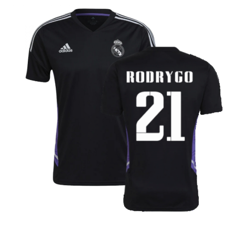 2022-2023 Real Madrid Training Shirt (Black) (RODRYGO 21)