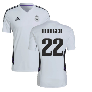 2022-2023 Real Madrid Training Shirt (White) (RUDIGER 22)