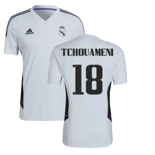 2022-2023 Real Madrid Training Shirt (White) (TCHOUAMENI 18)