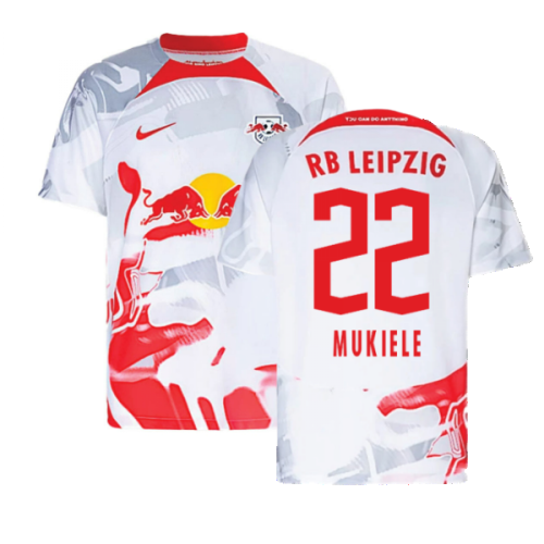 2022-2023 Red Bull Leipzig Home Shirt (White) - Kids (MUKIELE 22)