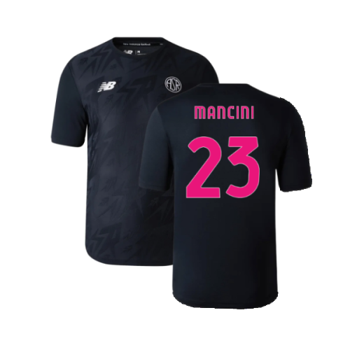 2022-2023 Roma Pre-Game Jersey Third (Black) (MANCINI 23)