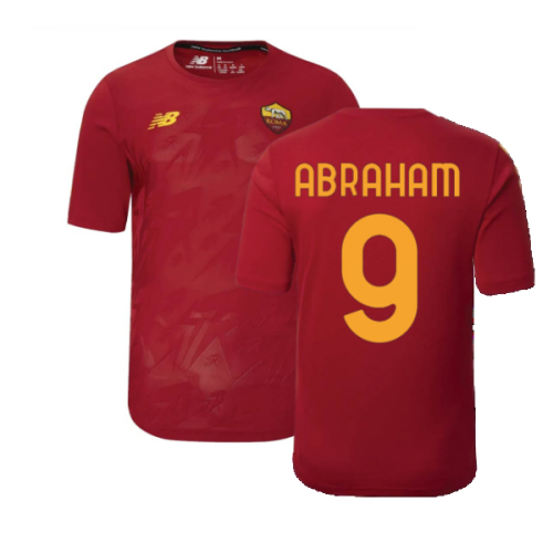 2022-2023 Roma Pre-Game Warmup Jersey (Home) (ABRAHAM 9)