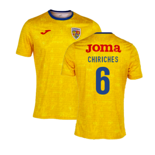 2022-2023 Romania Pre-Match Warm Up Shirt (Yellow) (CHIRICHES 6)