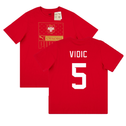 2022-2023 Serbia Ftbl Core Tee (Red) (VIDIC 5)