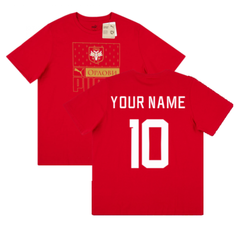 2022-2023 Serbia Ftbl Core Tee (Red) (Your Name)