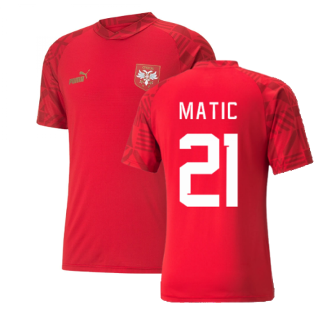 2022-2023 Serbia Pre-Match Jersey (Red) (MATIC 21)