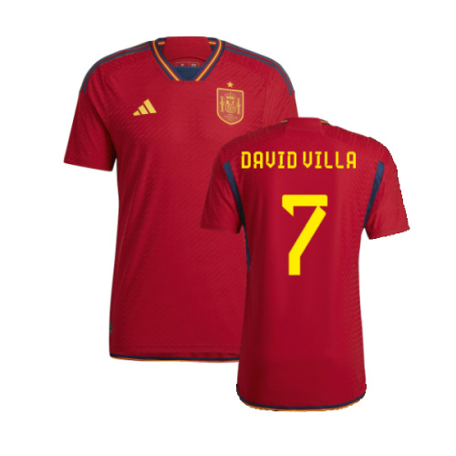 2022-2023 Spain Authentic Home Shirt (David Villa 7)