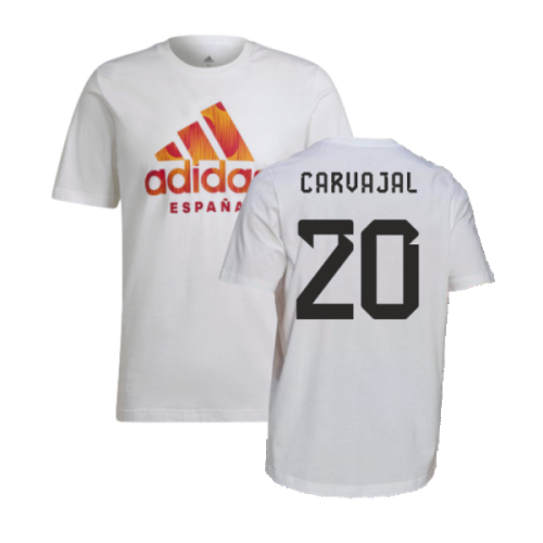 2022-2023 Spain DNA Graphic Tee (White) (Carvajal 20)