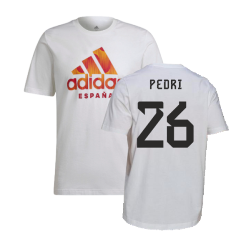 2022-2023 Spain DNA Graphic Tee (White) (Pedri 26)