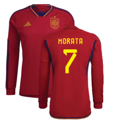 2022-2023 Spain Long Sleeve Home Shirt (MORATA 7)