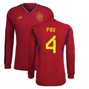 2022-2023 Spain Long Sleeve Home Shirt (PAU 4) 2022-2023 Spain Long Sleeve Home Shirt (PAU 4)
