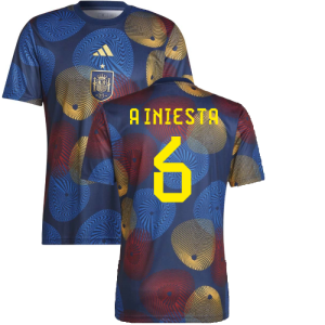 2022-2023 Spain Pre-Match Shirt (Navy) (A INIESTA 6)