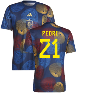 2022-2023 Spain Pre-Match Shirt (Navy) (PEDRI 21)