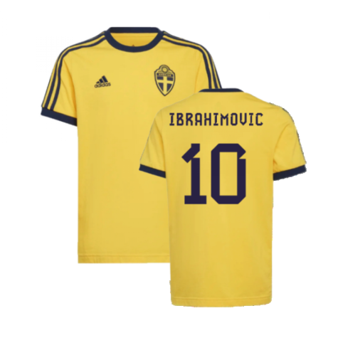 2022-2023 Sweden 3S Tee (Yellow) - Kids (IBRAHIMOVIC 10)