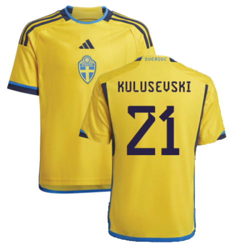 2022-2023 Sweden Home Shirt (Kids) (KULUSEVSKI 21)