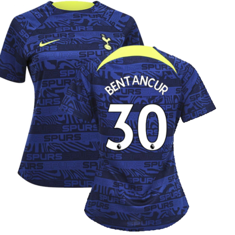 2022-2023 Tottenham Pre-Match Training Shirt (Indigo) - Ladies (BENTANCUR 30)