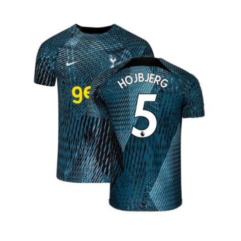 2022-2023 Tottenham Pre-Match Training Shirt (Rift Blue) (HOJBJERG 5)