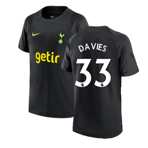 2022-2023 Tottenham Strike Training Shirt (Black) - Kids (DAVIES 33)