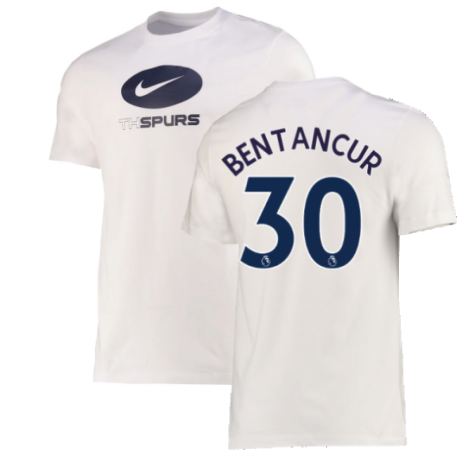 2022-2023 Tottenham Swoosh Tee (White) - Kids (BENTANCUR 30)