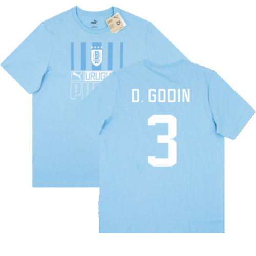 2022-2023 Uruguay FtblCore Tee (Blue) (D. GODIN 3)