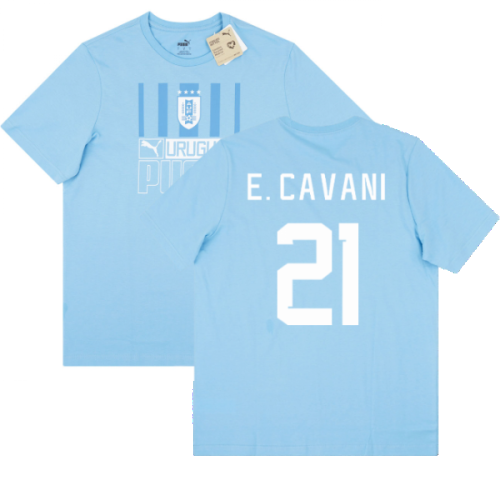 2022-2023 Uruguay FtblCore Tee (Blue) (E. CAVANI 21)