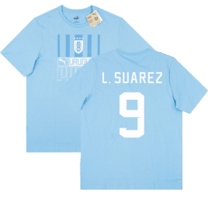 2022-2023 Uruguay FtblCore Tee (Blue) (L. SUAREZ 9)