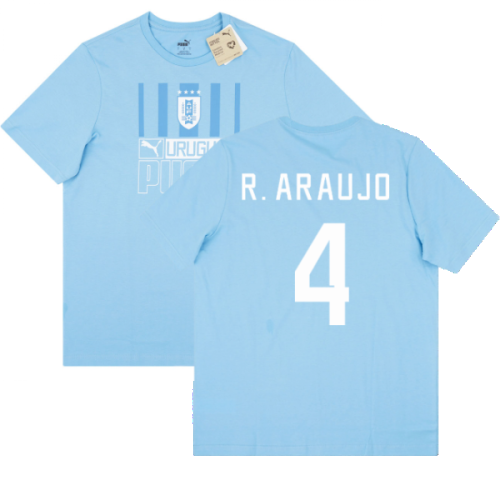 2022-2023 Uruguay FtblCore Tee (Blue) (R. ARAUJO 4)