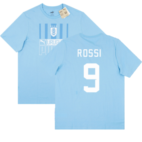 2022-2023 Uruguay FtblCore Tee (Blue) (ROSSI 9)