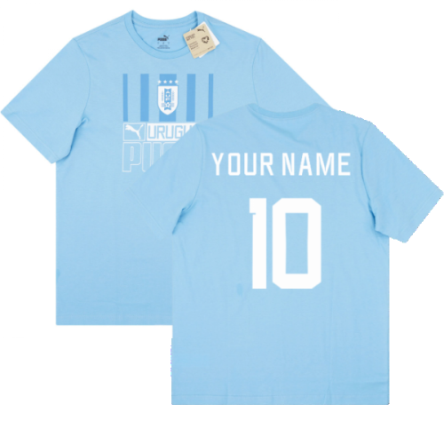 2022-2023 Uruguay FtblCore Tee (Blue) (Your Name)