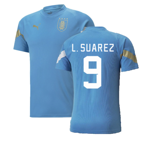 2022-2023 Uruguay Training Jersey (Blue) (L. SUAREZ 9)