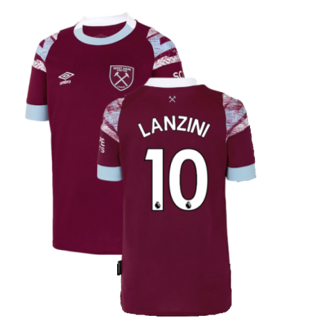 2022-2023 West Ham Home Shirt (Kids) (LANZINI 10)