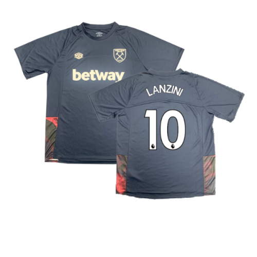 2022-2023 West Ham Training Jersey (S) - Blue Glow (LANZINI 10)