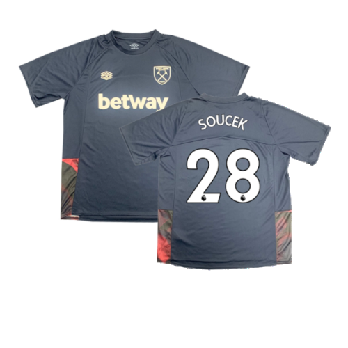 2022-2023 West Ham Training Jersey (S) - Blue Glow (SOUCEK 28)