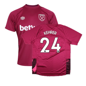 2022-2023 West Ham Training Jersey (S) - Red Plum (KEHRER 24)