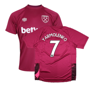 2022-2023 West Ham Training Jersey (S) - Red Plum (YARMOLENKO 7)