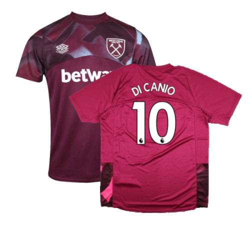 2022-2023 West Ham Warm Up Jersey (Grape Wine) (DI CANIO 10)