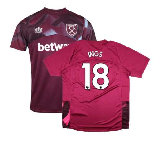 2022-2023 West Ham Warm Up Jersey (Grape Wine) (Ings 18)